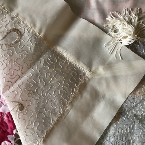 Vintage silk beige Soufli table runner new for long table