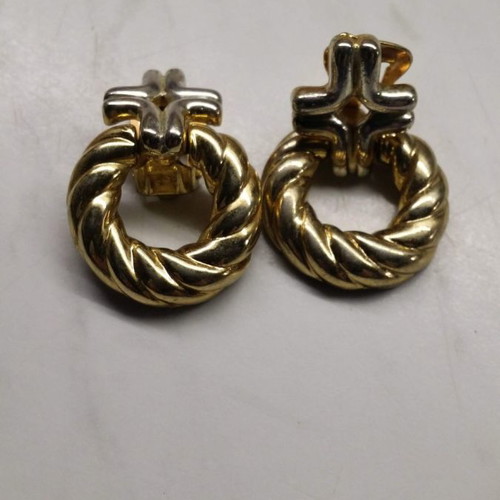 Vintage 90's earrings with clips used, gold and silver