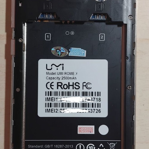 Umi Rome X Android Smartphone used for parts or repair without battery and charger