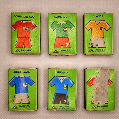 Italia'90 collectible matchboxes used with wear