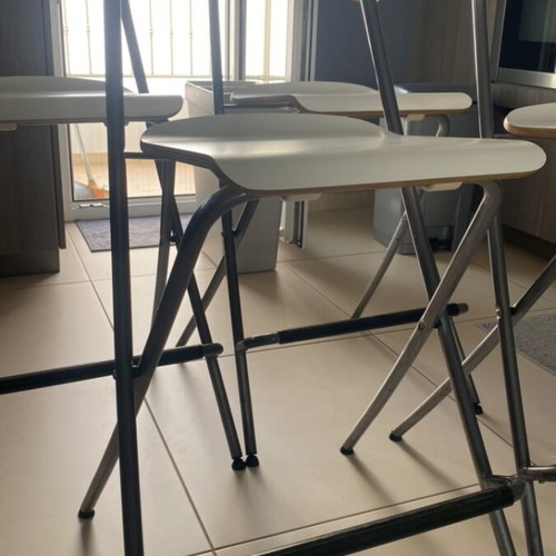 IKEA bar stools set of 4, white with metal frame