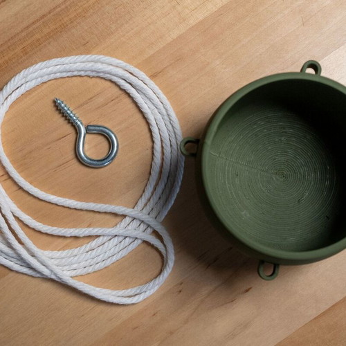 Hanging planter made of biodegradable PLA with transparent inner pot