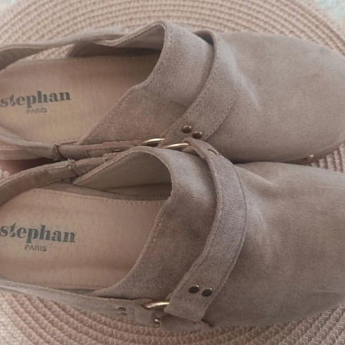 Stephan Paris suede clogs platforms size 38, beige taupe