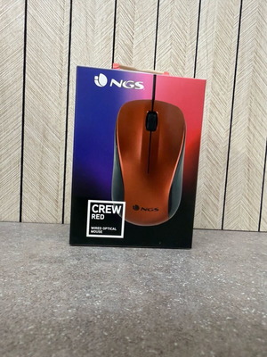 NGS Crew Red Wired Optical Mouse new