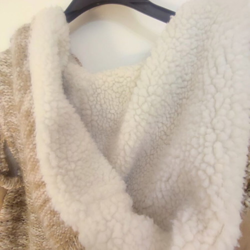 Bershka Beige Hooded Vest Size M Like New