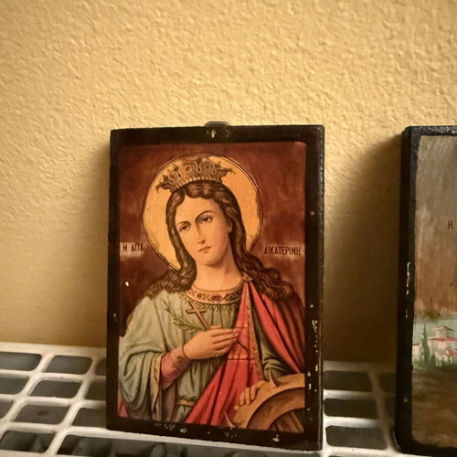 Vintage ξύλινες ορθόδοξες εικόνες αγίων, μεταχειρισμένες