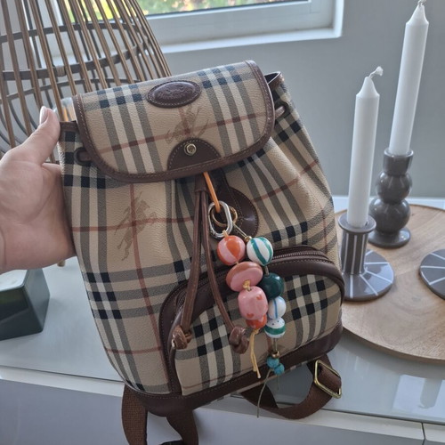 Burberrys leather backpack used, beige, vintage authentic