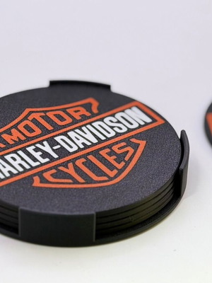 Σετ 5 σουβέρ Harley-Davidson 3D printed καινούργια με βάση