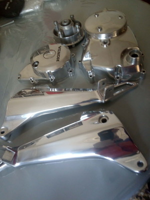 Clutch and flywheel covers polished genuine like new