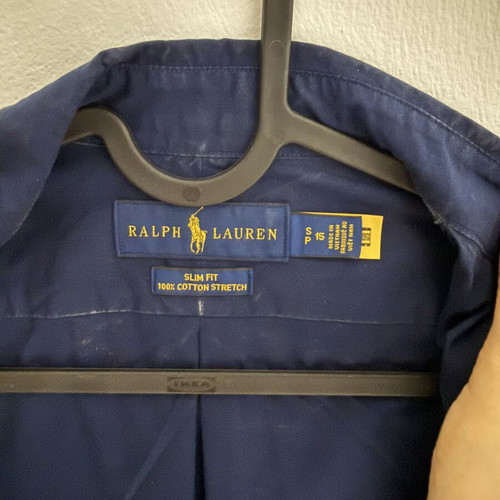Ralph Lauren Blue Black Shirt Size Small Slim Fit Like New
