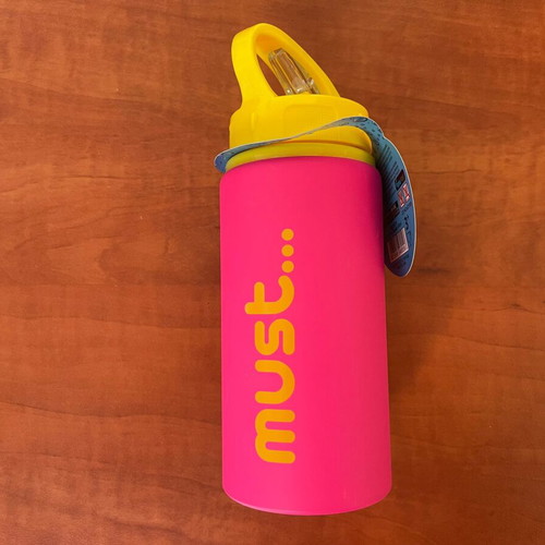 Must Children's Aluminum Water Bottle Matte 500ml with Straw New