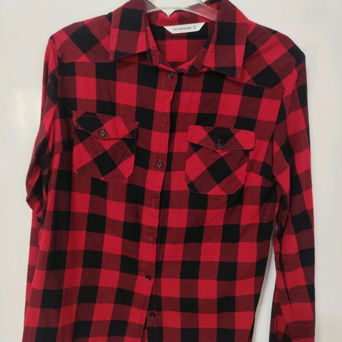 Women's checked shirt black red like new