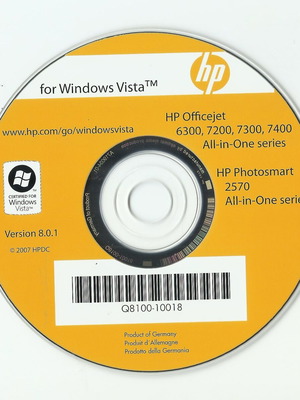 Hewlett Packard HP Officejet 6300 7200 7300 7400 software CD for Windows Vista
