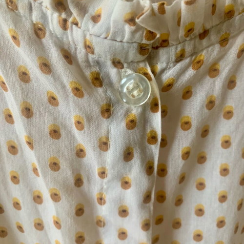 Sfera shirt used, white with polka dots and mother-of-pearl buttons, size M