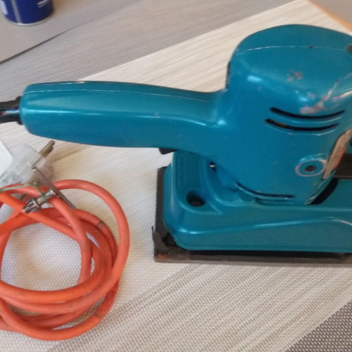 Black & Decker D400 vintage drill with orbital sander attachment, 1980s