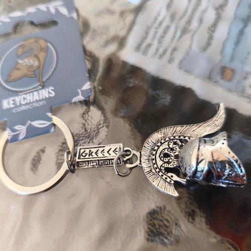 Keychain Hellas helmet new, silver