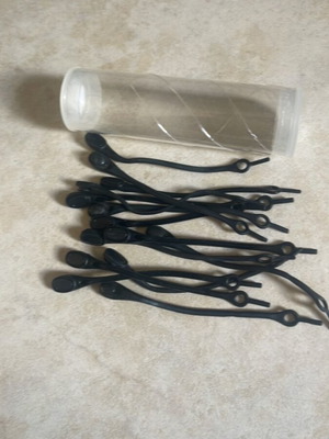 Silicone shoe laces new, 24 pieces, black
