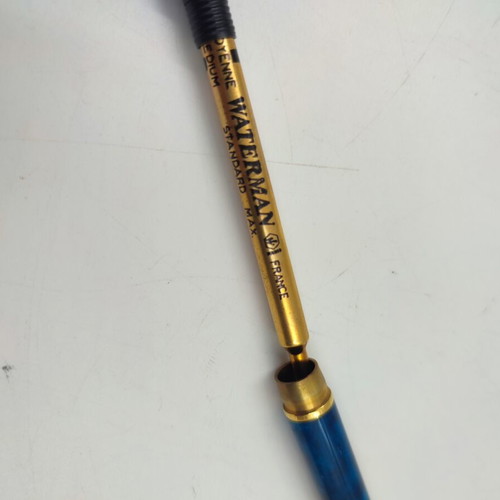 Waterman Paris Ballpoint Pen Blue Marble with Gold Trim and Box