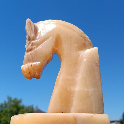 Onyx horse head statue like new