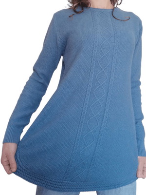 Soft long pullover like new, medium-large, blue