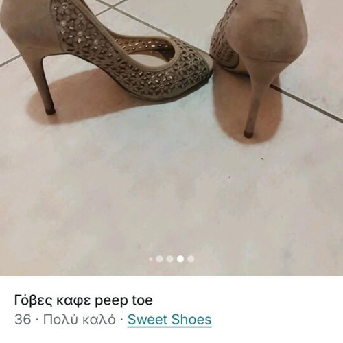 Peep toe brown tobacco pumps like new, size 36
