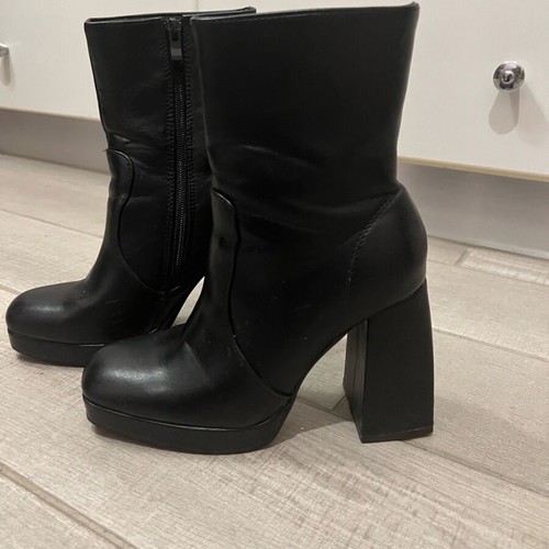 Women's ankle boots used with square heel black size 36