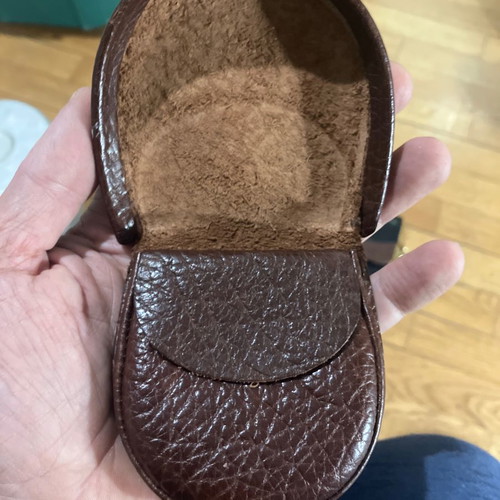 Vintage leather wallet set used