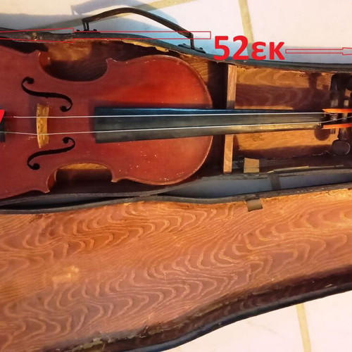 Violin used without bow and strings with old case