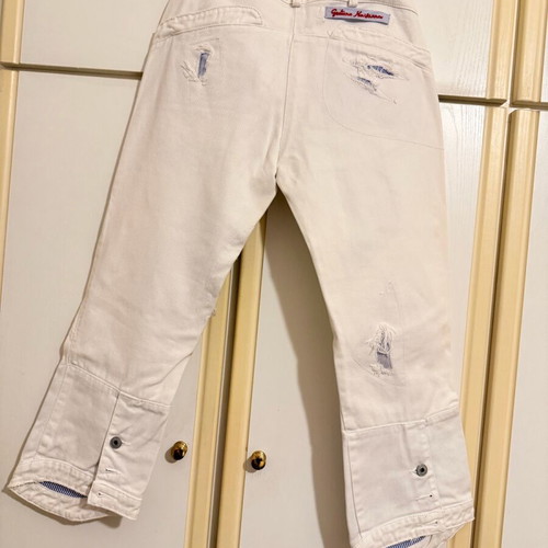 Cropped denim pants Gaetano Navarra white, 42IT, like new