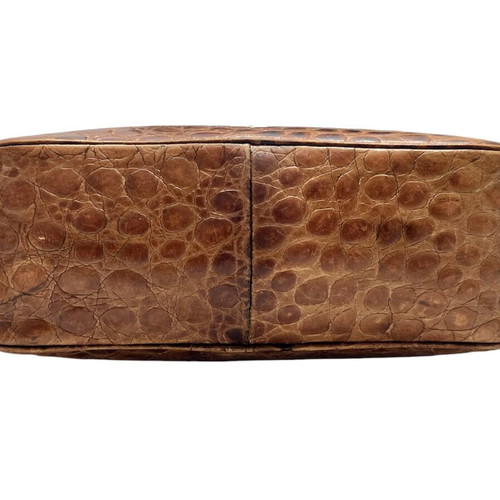 Salvatore Ferragamo vintage δερμάτινη τσάντα ώμου μεταχειρισμένη, καφέ