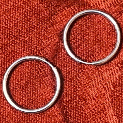 White gold hoop earrings 585 (14K) like new