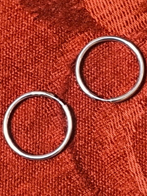 White gold hoop earrings 585 (14K) like new