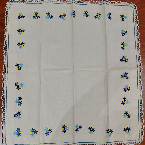 Traditional handmade embroidered tablecloth 58×56cm, beige