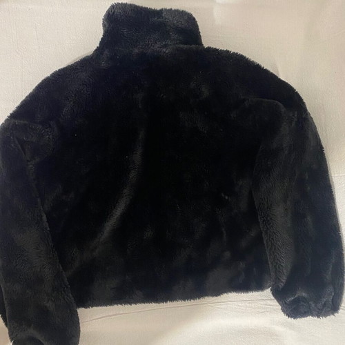 Pull & Bear black medium fur jacket like new