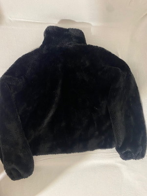 Pull & Bear black medium fur jacket like new