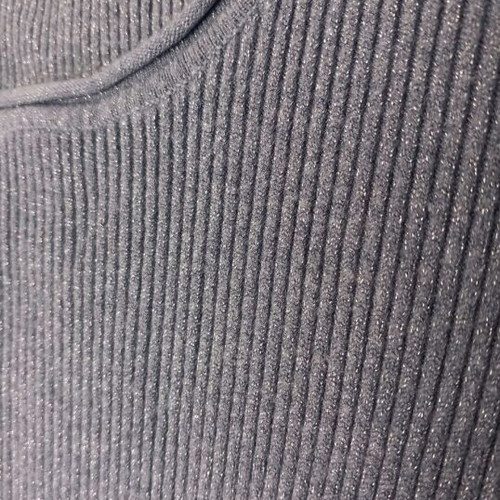 Blue elastic blouse used with silver thread