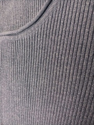 Blue elastic blouse used with silver thread