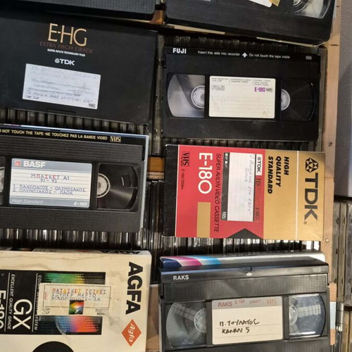 VHS tapes used, 21 Greek TV recordings from 80s and early 90s