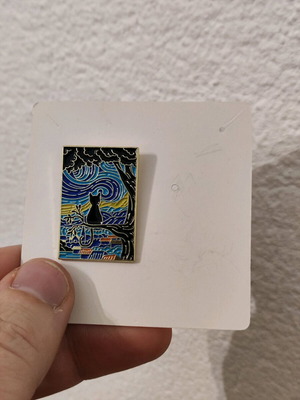 Van Gogh Cat Pin like new