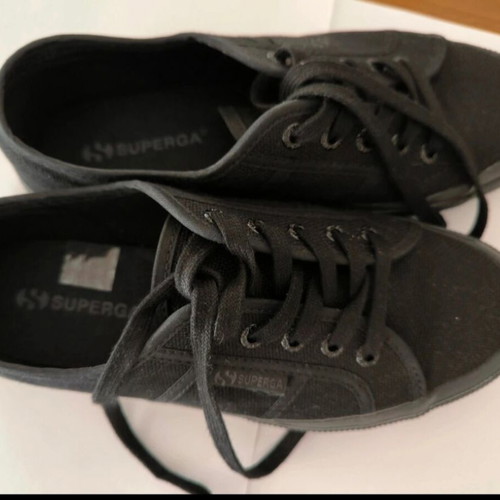 Superga sneakers black size 38 like new with laces