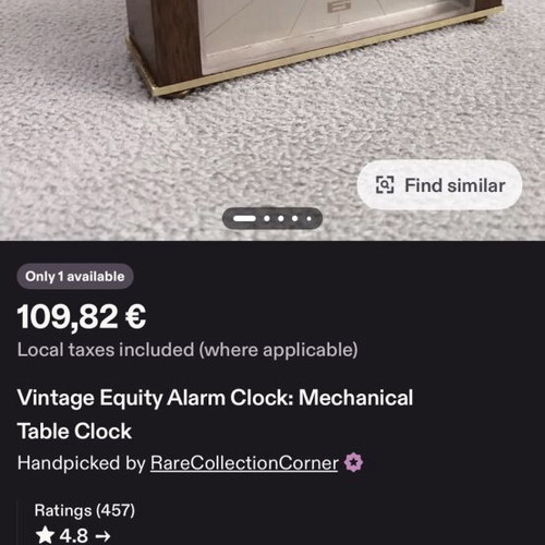Equity Vintage Mechanical Table Clock-Alarm (70s)