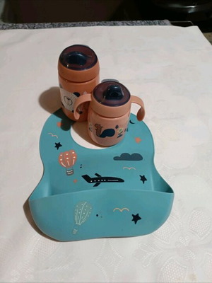 Tommee Tippee cups and silicone bib new