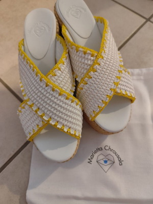 Mules Platforms Marietta Chrousala No 37 Καινούργιο Άσπρο