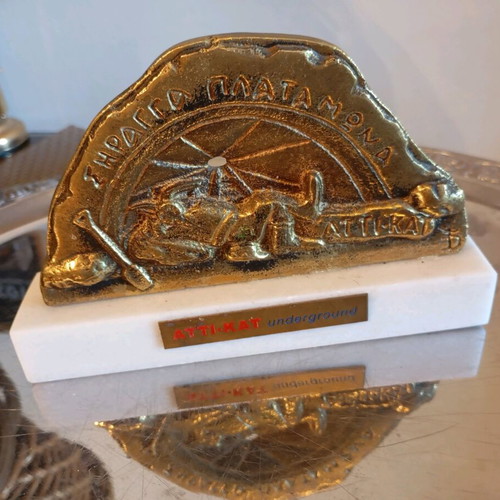 Vintage bronze decoration on marble used, heavy