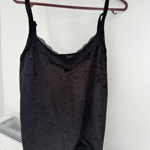 Anel Velvet Lingerie Top S Like New Black With Lace