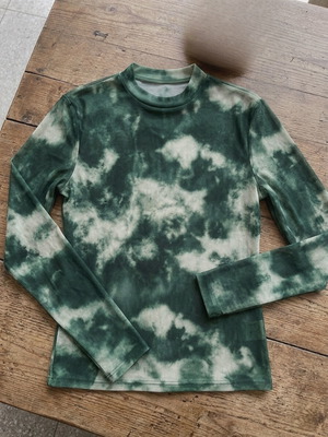 Ημιδιάφανη μπλούζα καινούργια, μέγεθος L XL, πράσινο-γκρι