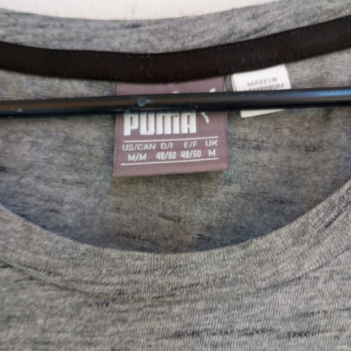 Puma men's short-sleeve gray cotton t-shirt like new, size M