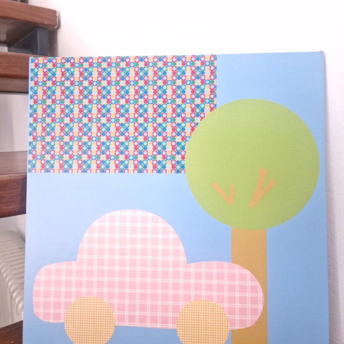 Children's wall art set like new, 3 pieces 30x30 cm, wood