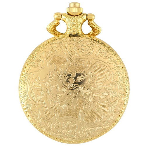 Gold-Plated Pocket Watch New Inspired by 1920 Era