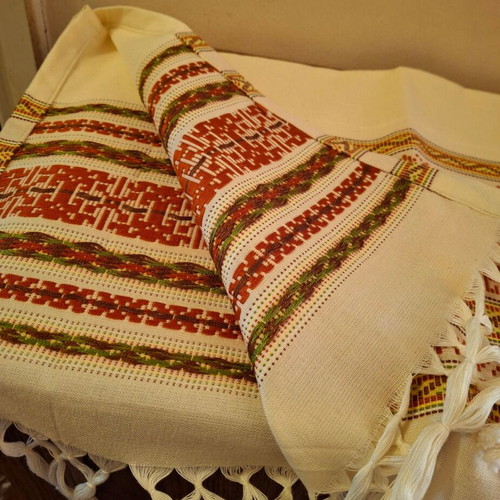 Cretan traditional woven linen vintage 100% cotton new